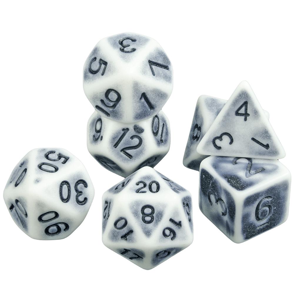 7Pcs Polyhedral Dice Opaque Polyhedral Game Dice with Tube for RPG DND D20 D12 D10 D8 D6 D4 Table Game