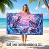 Wolf Theme Beach Towel Personalized Custom Name & Text Soft Quick Dry Beach Towel for Swimming Travel