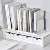 Desktop File Sorter Organizers 6 Section Bookend Space Saving Book Organizers Magazine Stand for Book Magazine Album