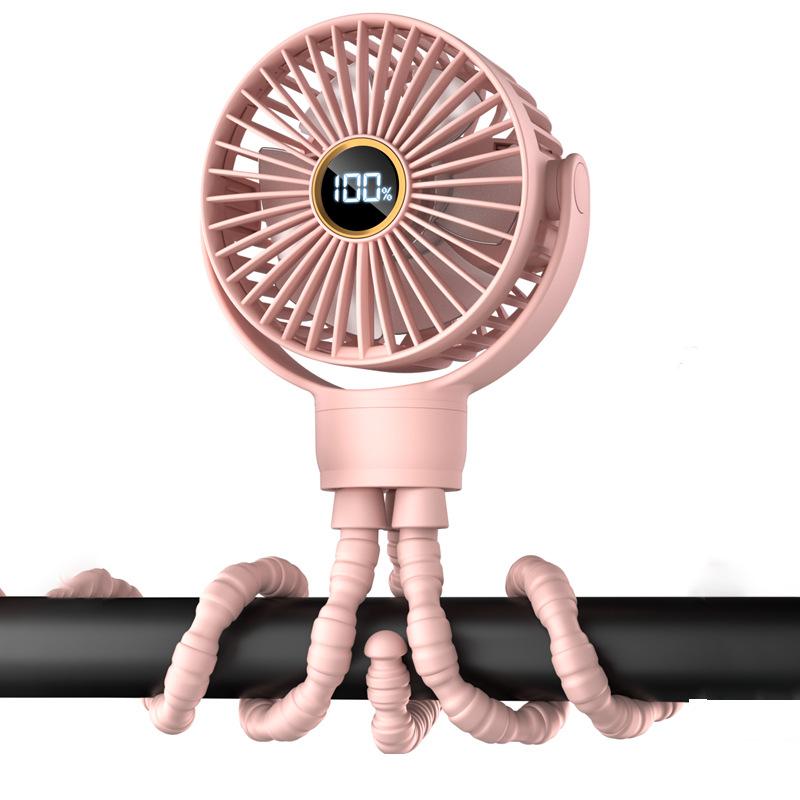 

Охлаждающий вентилятор для детской коляски с питанием от аккумулятора, перезаряжаемый вентилятор для штатива с вращением на 360 градусов, тихий портативный вентилятор для автокресла, детской кроватки, велосипедной беговой дорожки розовый