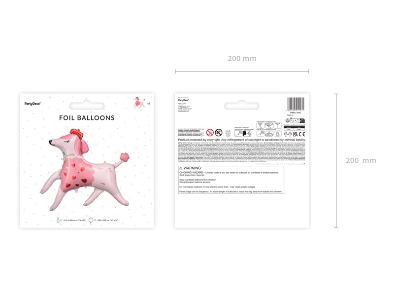PartyDeco Caniche FB182 Ballons en Film et en Aluminium