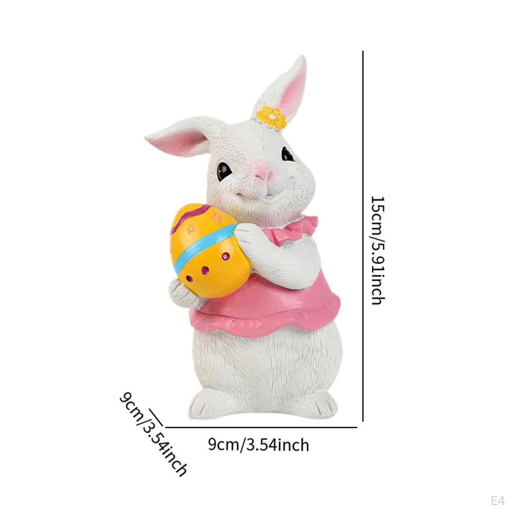 Bunny Figurine for Easter, Rabbit Sculpture Tabletop Decoration
