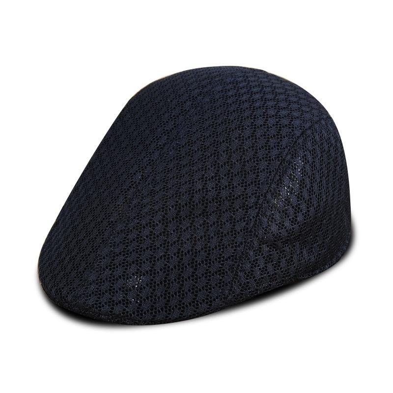 Summer Mens Breathable Mesh Beret Newsboy Ivy Hiking Cabbie Flat Gatsby Hat Cap