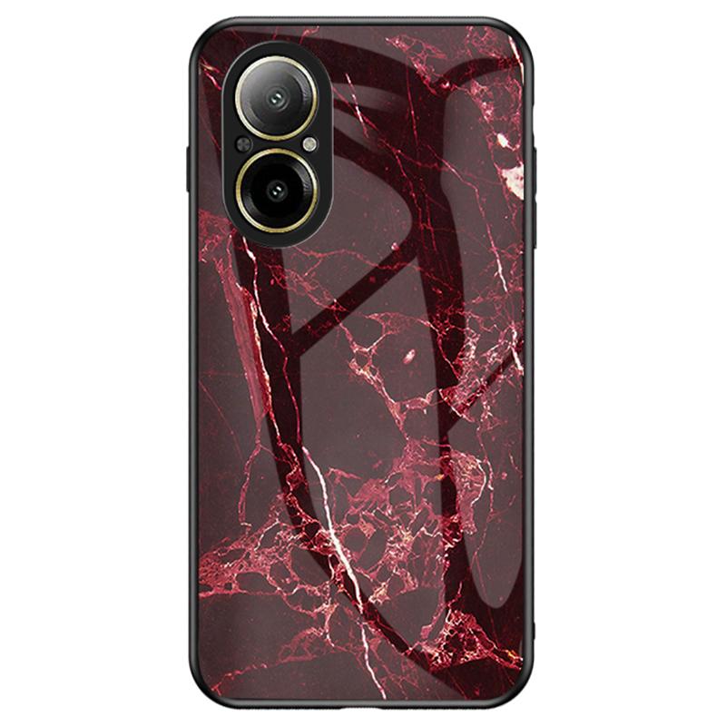

Для Realme C67 4G Чехол из закаленного стекла Мраморный узор Противоударный чехол для телефона Blood Red Marble