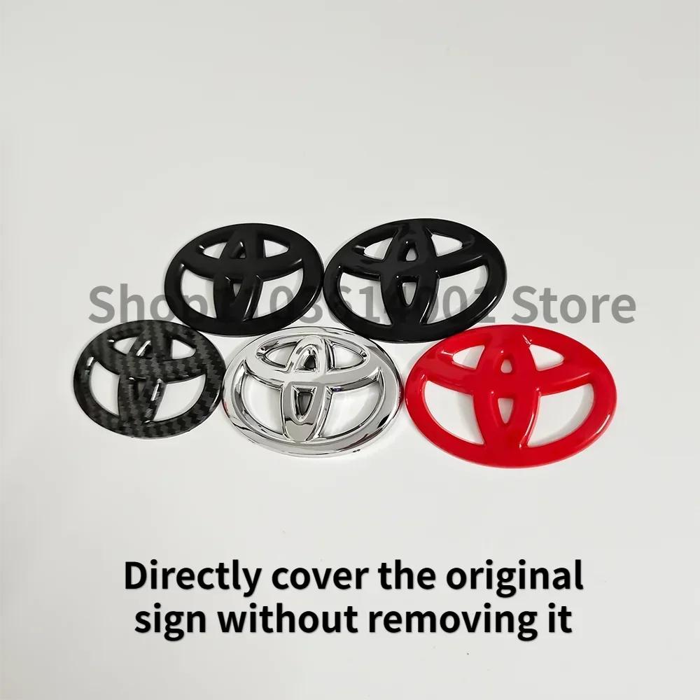 Free of Disassembly Steering Wheel Logo Car Emblem Stickers for Toyota RAV4 Corolla Camry Yaris Vios Hilux Prius CHR Accessories