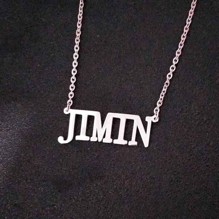 BTS Member Name Letter Necklace, Bangtan Boys Pendant with Group/Member Name, Kpop ARMY Fans Jewelry Gift