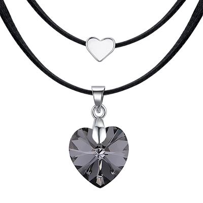 Vintage Original Heart Crystals From Austria Choker Necklaces For Women Double Rope Chain Statement Necklaces Wedding Jewelry