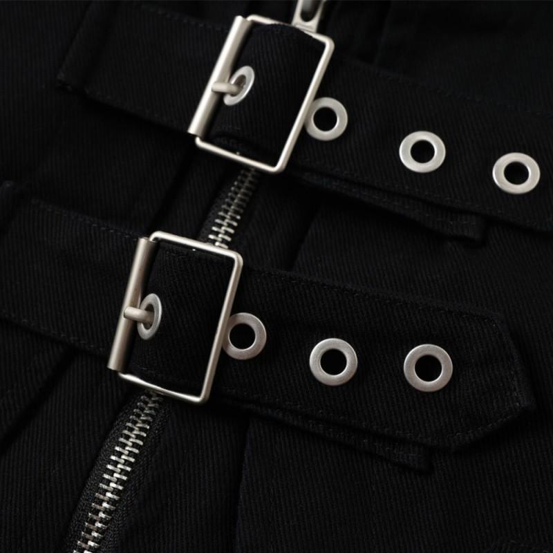 Mens High Neck Zip-Up Jacket With Structured Cut Deconstructed Patchwork Design Streetwear Style Fall Lightweight