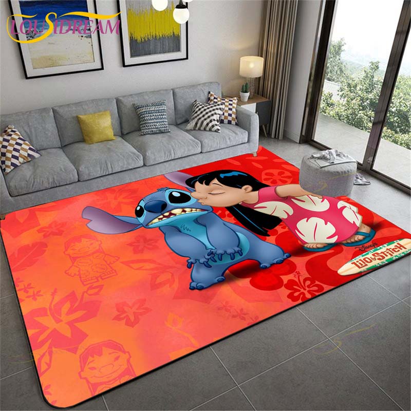 New Cartoon Stitch Carpets Kids Crawling Carpets Living Room Tea Table Mats Bedroom Rug Washable Floor Mats Household Area Mat