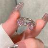 Pink Diamond Bow Ring's Sterling Silver Zircon Open Index Finger Ring