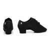 3.5cm Heel Women Soft Sole Latin Dance Shoes Suede Sole Spring Summer Black Breathable Dance Shoes