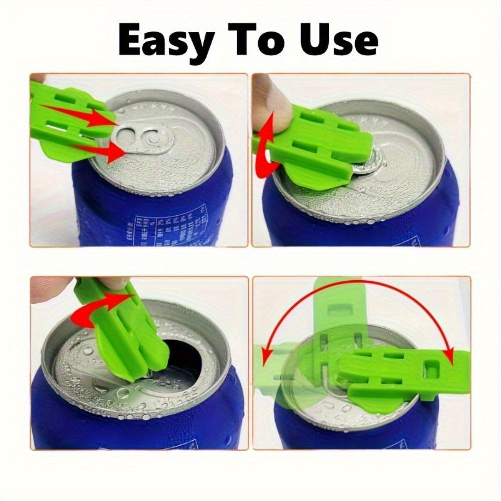 10pcs Colorful Manual Can Opener Set - Easy-Grip, Durable Plastic, Reusable & Safe for Soda, Beer, Aluminum Cans with Built-in Beverage Separator