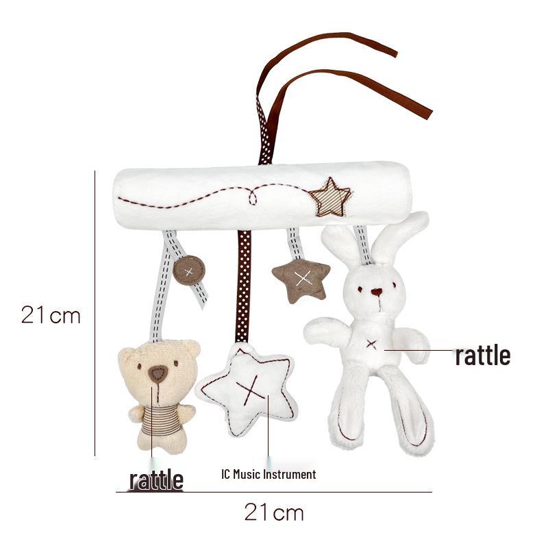 

Mamibeby Baby Plush Musical Rabbit with Light Feature – Bed and Car Hanging Toy Rattle.