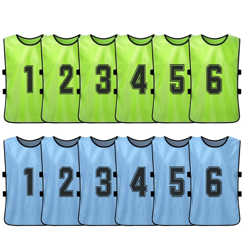 12 PCS Adults Soccer Pinnies Quick Drying Football Team Jerseys Sports Scrimmage Soccer Team