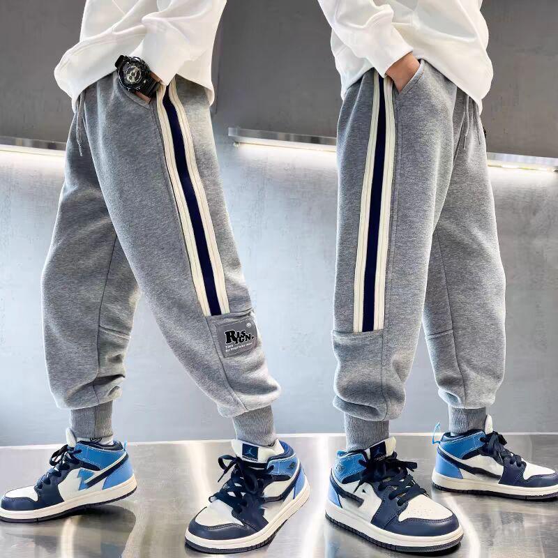 

Спортивные брюки для мальчиков на весну и осень, детские брюки средней и большой ростовки, модная детская одежда для мальчиков 120