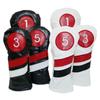 Golf Two-Tone Diagonal Stripe Wooden Head Covers for Driver, Fairway, and Hybrid Clubs