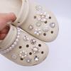 15PCS Luxury Metal Shoe Charms Set Accessories Hole Shoe Buckle Advanced Diamond Pearl Chain Ballet Style DIY 3D Shoes Decorations