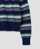 TTUDEMENT Retro Stripe Polo Knit Navy