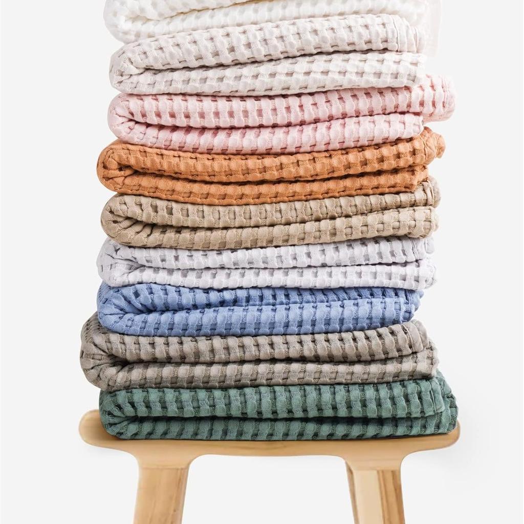 Waffle Baby Blanket Soft Thickened Newborn Quilt Multifunctional Solid Color Bath Towel Blanket