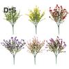 2 Pcs Outdoor Artificial Flowers Realistic UV Resistant Faux Plants Fake Flowers with Bendable Stems for Hanging Planter Porch Home Wedding Decor