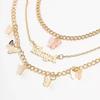 Girls Fashion Casual Ins Wind Retro English Alphabet Anklet Set Angel Pink Butterfly Three-piece Accessories Creative Gifts