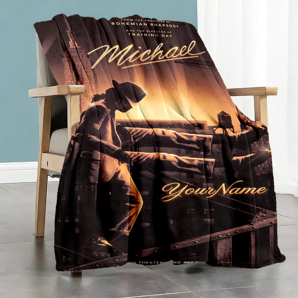 Michael Jackson 176 Customize Text Blanket Cozy Personalized Blanket Comfortable Suitable for Couch Sofa Picnics Home Decor All-Season Use