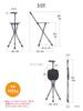 Cane Folding 5 Height LED 3 Load Capacity Watching Finished Black E-Supply Chair, Cane, Chair, Cane, Lightweight, Adjustments, Included, Legs, 80kg,