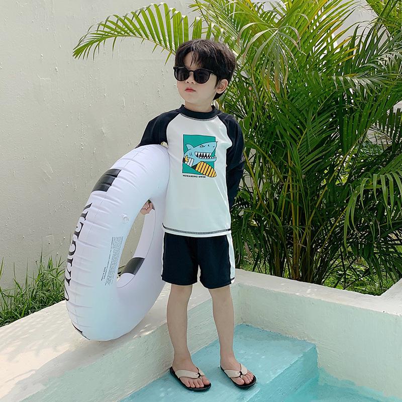 

Boy s Black Shark Long Sleeve Sun Protection Swimsuit - Small/Medium 140 cm