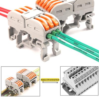 Τύπου DIN Rail Γρήγορος Σύνδεσμος Καλωδίων 211 222 Συμπαγές Ακροδέκτης Αγωγού Καλωδίων Σύνδεσης Αντί για UK2.5B