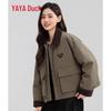 YAYA Women's Lapel Workwear Short Down Jacket