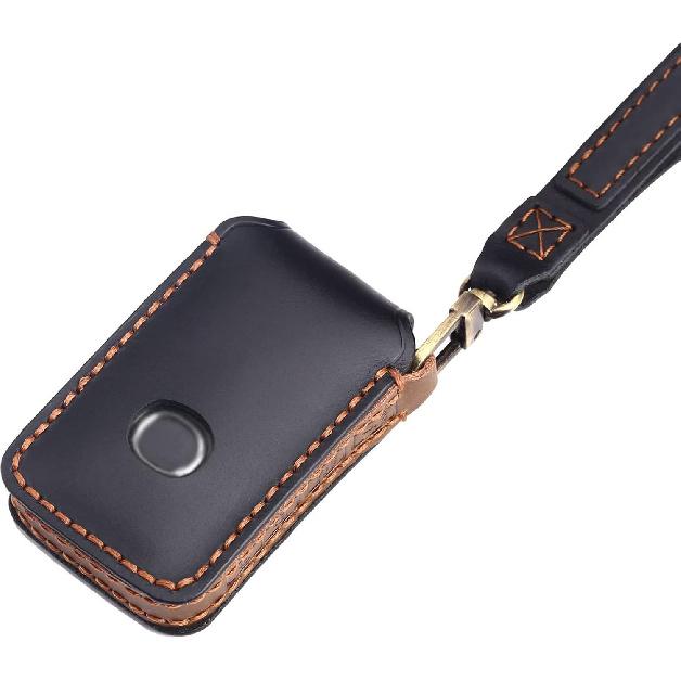 EASYANT 4 Button Leather Remote Key Fob Case Cover Compatible with Mazda 3 -2024 Hatchback 6 CX-5 CX-30 CX-9 Black