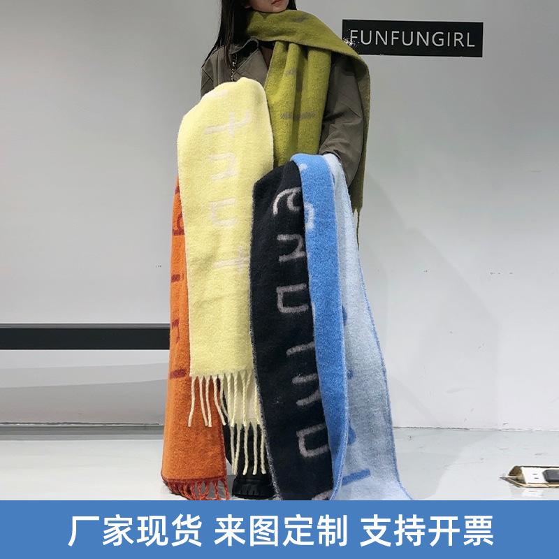 Autumn and winter high-end red shawl cape long wool scarf fashion versatile fringed cape triangle scarf