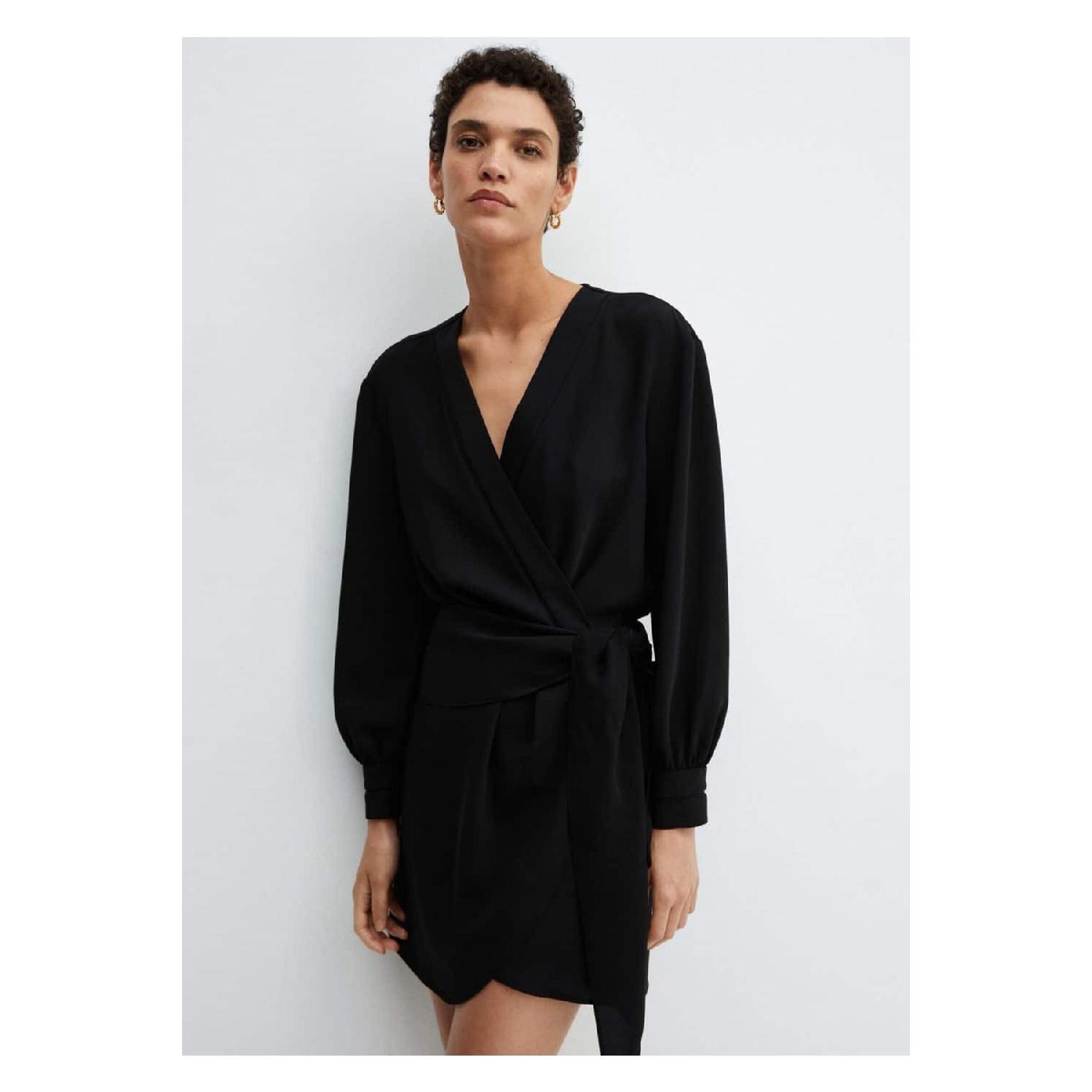 

Bow Wrap Dress S чёрный