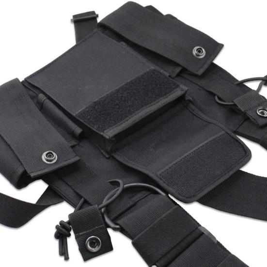 Universal Two Way Radio Chest Bag Hands-Free Walkie-Talkie Holder Adjustable Water Resistant Front Vest Bag