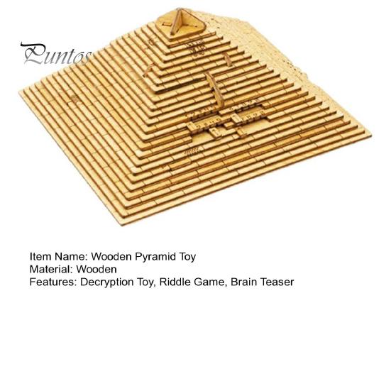 Decryption Puzzle Toy Wooden Pyramid Mystery 3D Gift Riddle Game Brain Teaser Educational for Adults Teens Christmas