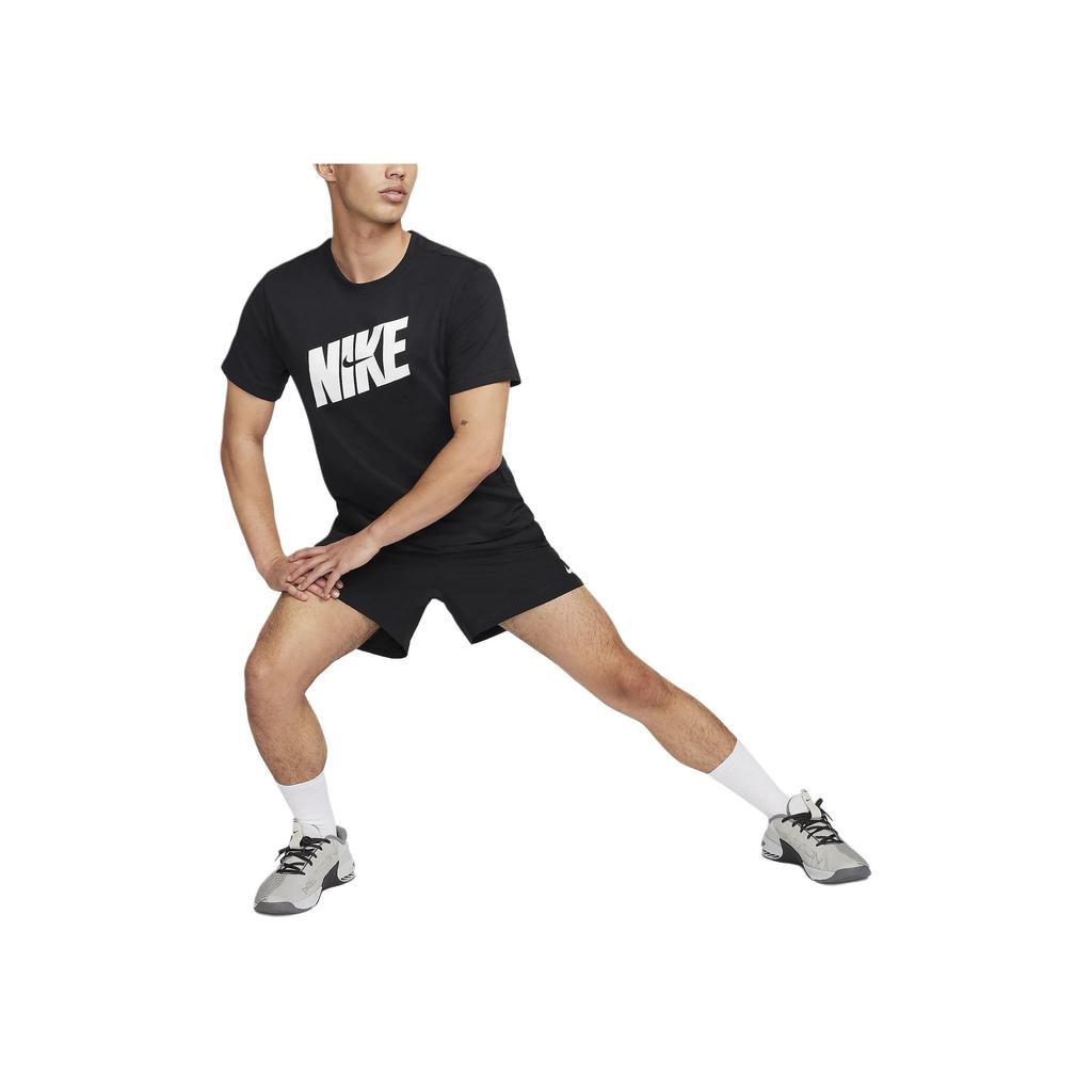 Nike Dry Fit Letter Round Neck Casual Pullover Short Sleeve T-Shirt Men T-Shirts Black FQ3874-010