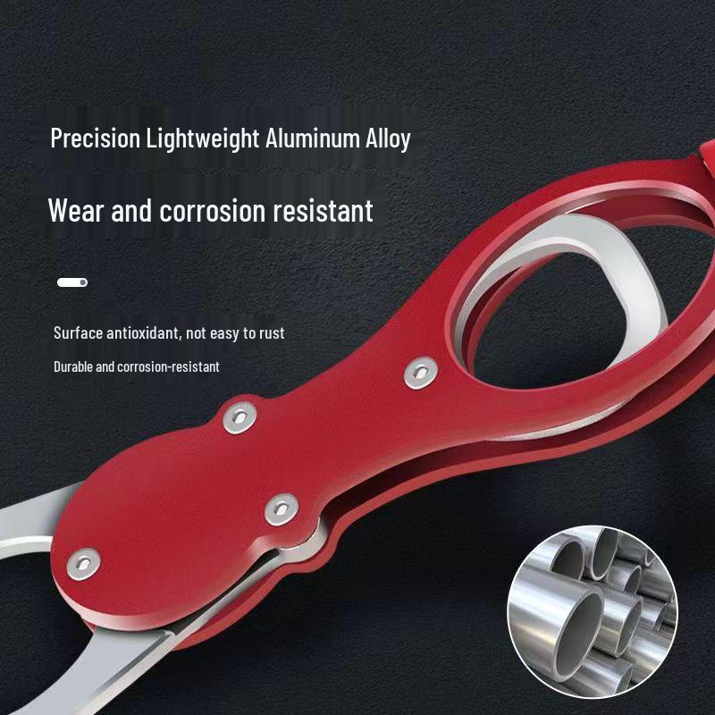 Aluminum Alloy Fishing Pliers with Scale, Large Fish Gripper, Lightweight & Portable, Red/Blue