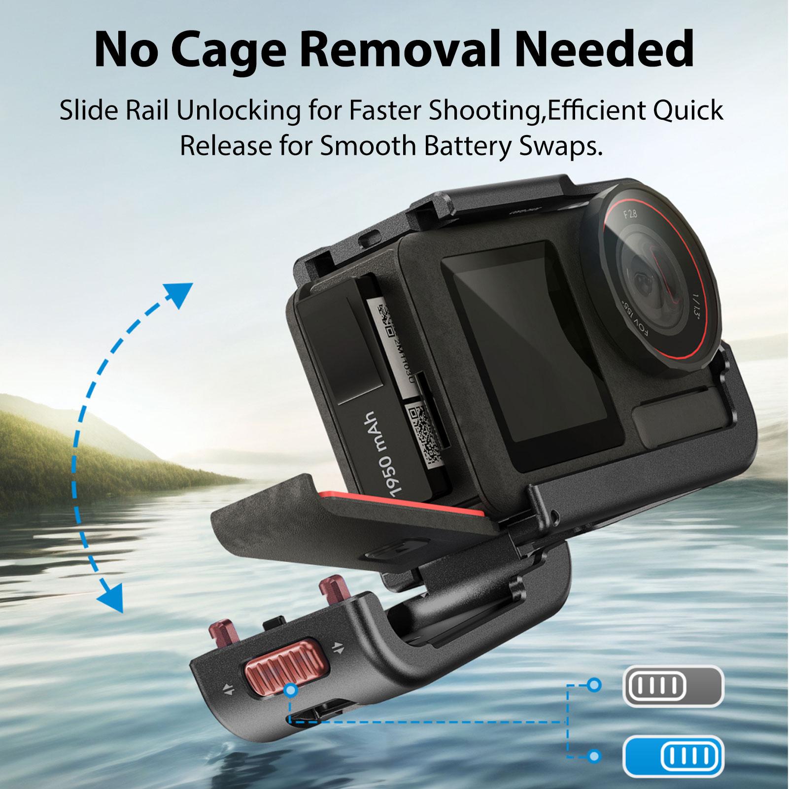 

Ultra Light Aluminum Camera Cage for Action 5Pro 4 3 Fits with ND CPL Filters Cold Shoe 1 4 Inch Screw Black