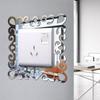 4pcs/set 88mmX88mm Mirror Edge Light Switch Cover Wall Stickers Surround Socket Frame Wall Sticker DIY Office Home Decoration