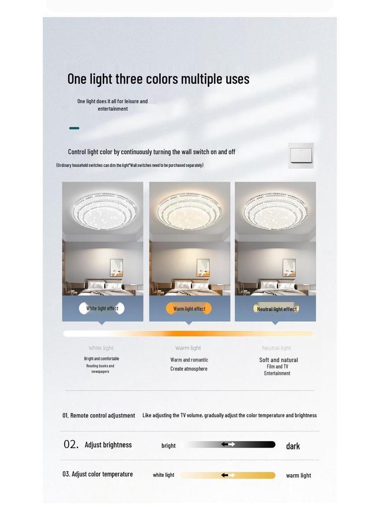 Ultra-bright Modern LED Crystal Ceiling Light for Bedroom and Living Room