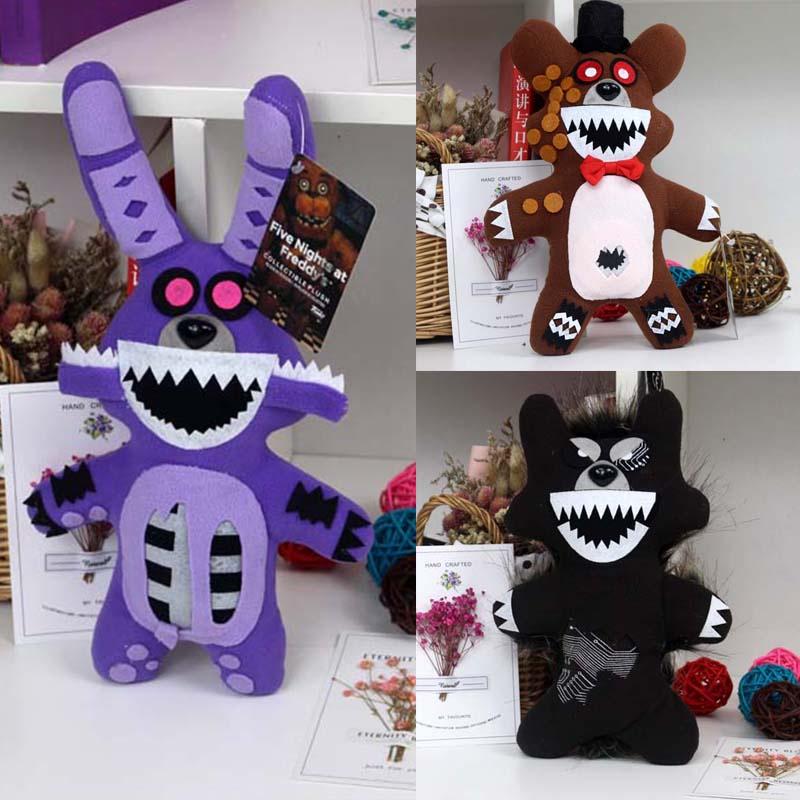 Five Fnaf Nights At Freddys Purple Brown Black Bear Plushie Toy Gift Xmas