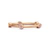 Pink CZ Minimal Stackable Band Women Wedding Ring  - 925 Sterling Silver Rose Gold Vermeil