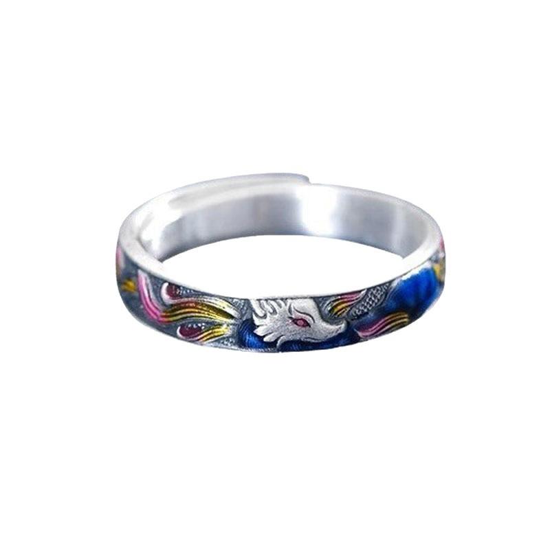 Adjustable Enamel Fox Ring, Stainless Steel Color Painting Jewelry for Women Men, Comfort Fit Daily Wear Gift Idea