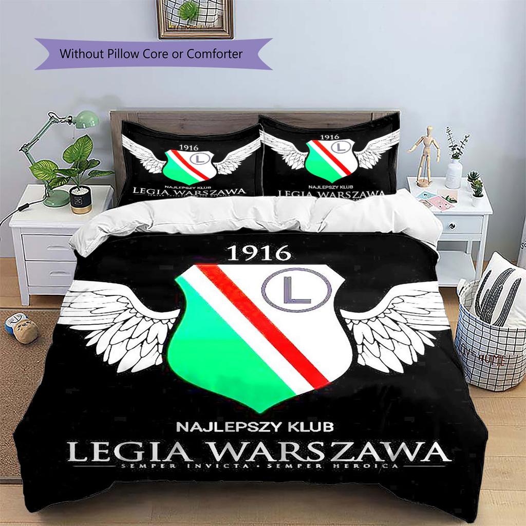 Legia Warszawa Pattern Bedding,Quilt Set Quilt Cover Pillowcase Home Birthday Gift(1 * duvet cover + 2 * pillowcase, without core)