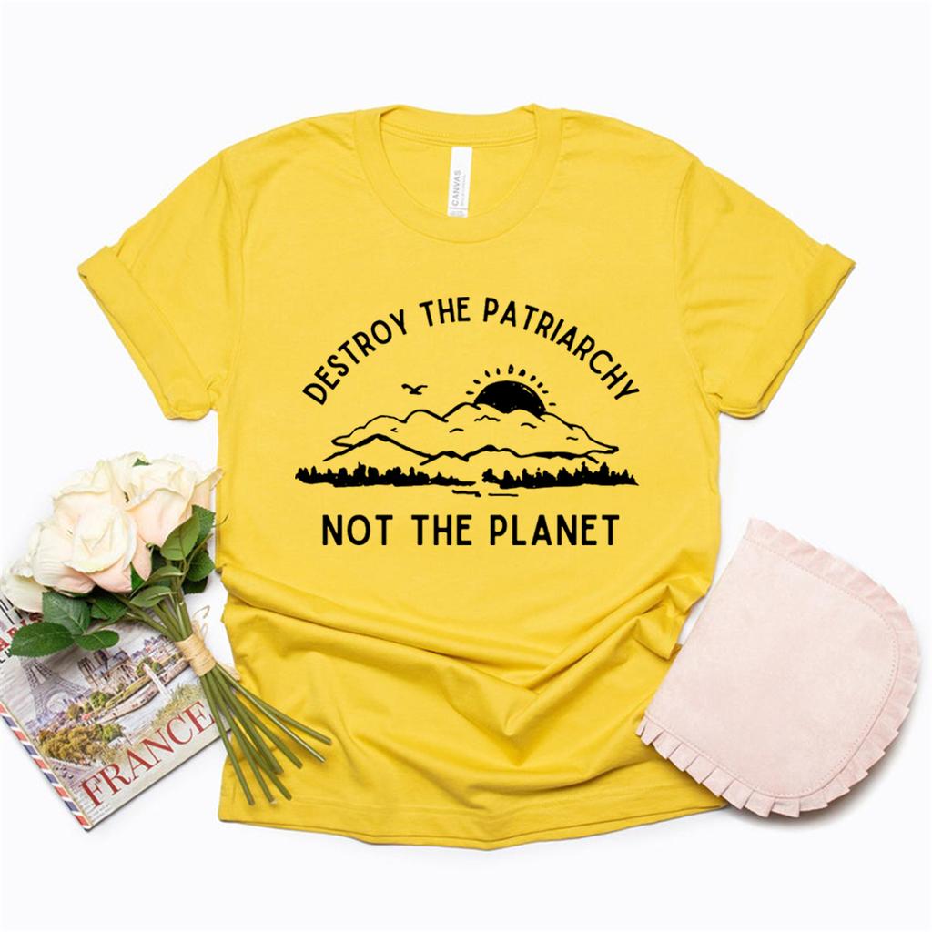 Zerstöre das Patriarchat Nicht den Planeten T-Shirt Tag der Erde Shirt Feministische Bluse Damenrechte Oberteile Tag der Erde Geschenk Damen T-Shirts Tees