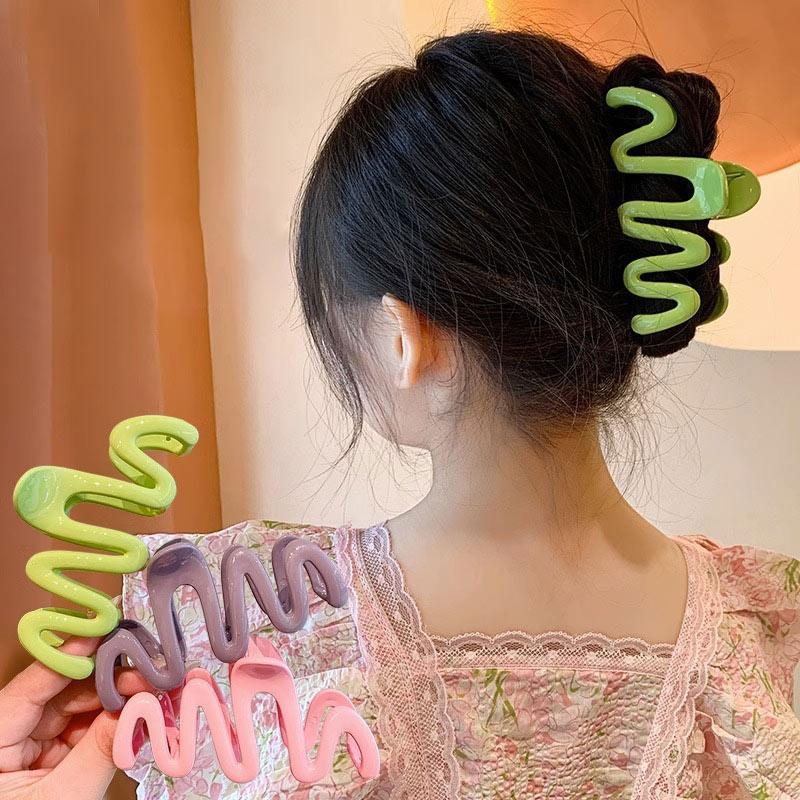 New Colorful Jelly Wave Hair Claw Hairpin Women Girls Fashion Design Korean Sweet Simple Irregular Hair Clip Headwear