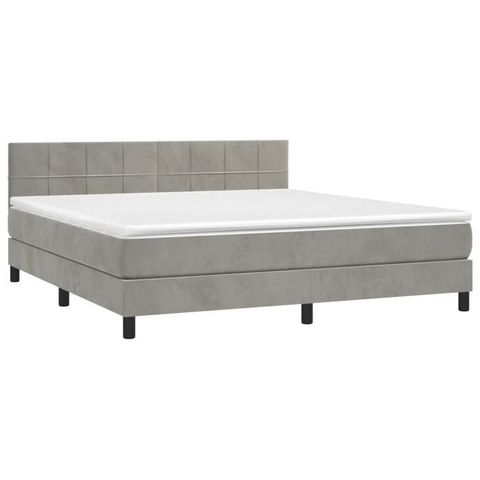 Maison Exclusive - Sommier à lattes de lit avec matelas LED Gris clair 160x200 cm