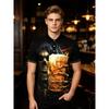 Men's Short Sleeve Polo Shirt Funny Whimsical Cartoon Duck Witch Hat Ghost Pumpkin Print Halloween Top for Party and Casual Wear