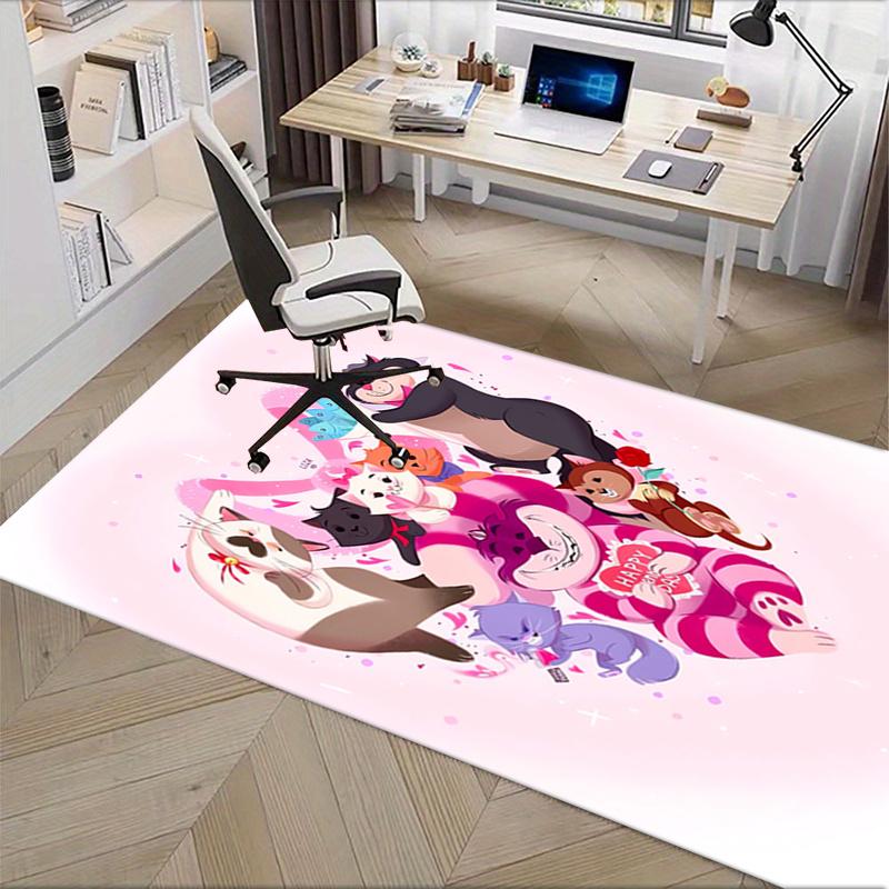 Office Rug Valentine's Day, Cats Theme 3D Printed Anti-Slip Rug-Machine Washable for Living Room