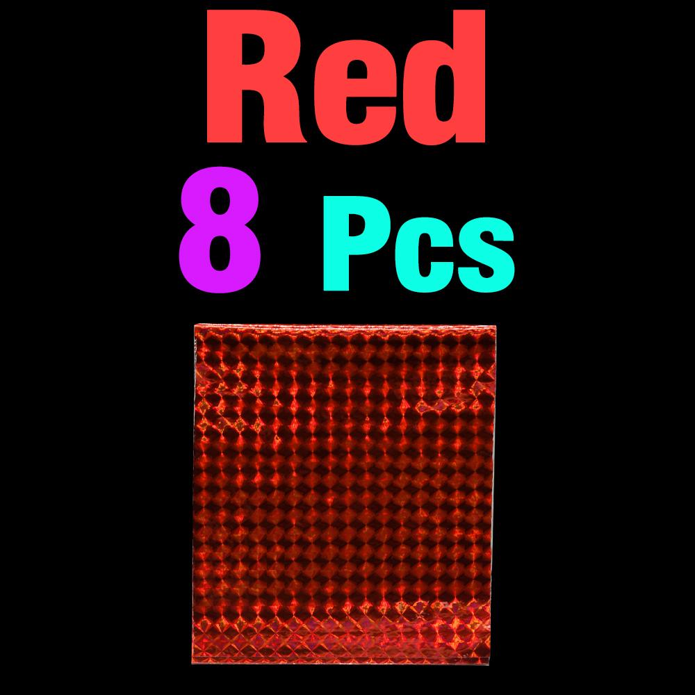 8 Stück/Packung Holografische Klebeaufkleber Bastel-DIY-Folie Flash Köderband für Angelköderherstellung Metallköder